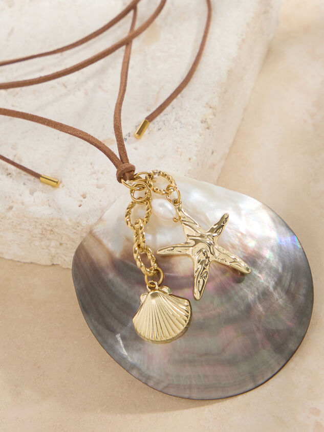 Seashell Charm Cluster Necklace Detail 2 - ALTAR'D STATE KIDS