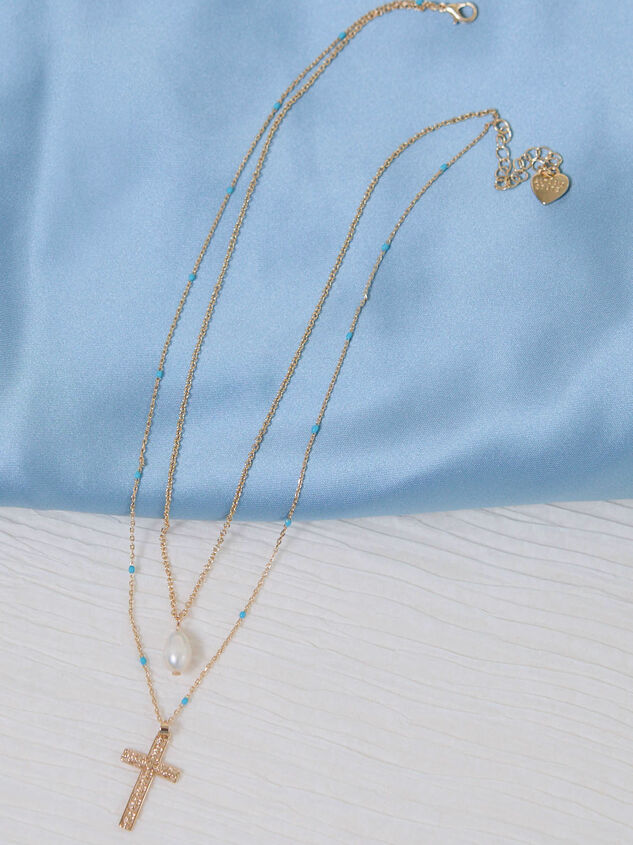 Turquoise Faith Layered Necklace Detail 3 - AS Kids