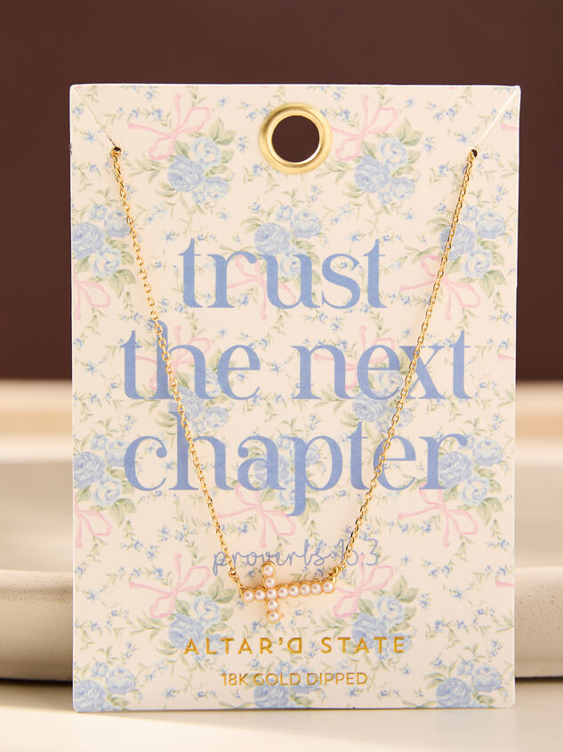Trust The Next Chapter Pearl Cross Necklace - ALTAR'D STATE KIDS