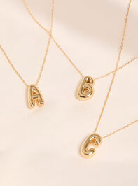 18K Gold J Bubble Monogram Necklace Detail 3 - AS Kids