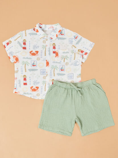 Club Mediterranean Short Sleeve Set - ALTAR'D STATE KIDS