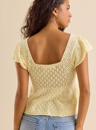 Kaiya Floral Pointelle Babydoll Top Detail 4 - ALTAR'D STATE KIDS