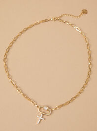 Stainless Steel Cross Charm Chain Necklace Detail 2 - ALTAR'D STATE KIDS