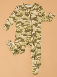 Hunter Camo Long Sleeve Footie Detail 2 - AS Kids