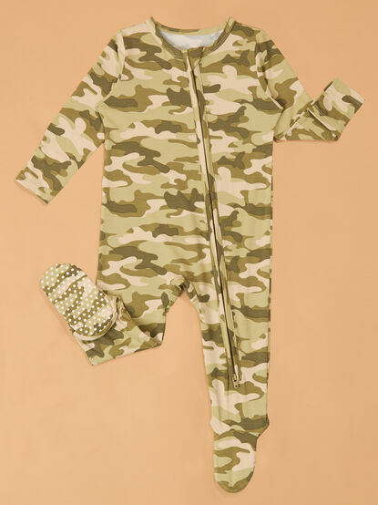 Hunter Camo Long Sleeve Footie - AS Kids