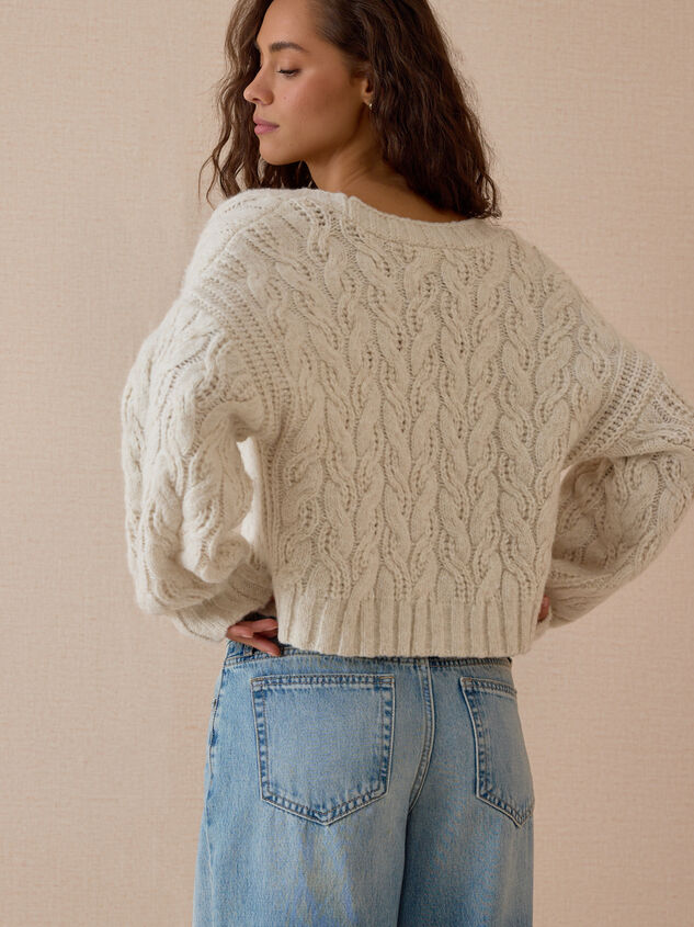Greer Button Up V-Neck Sweater Detail 5 - AS Kids