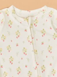 Sadie Strawberries Ruffle Footie Detail 3 - ALTAR'D STATE KIDS