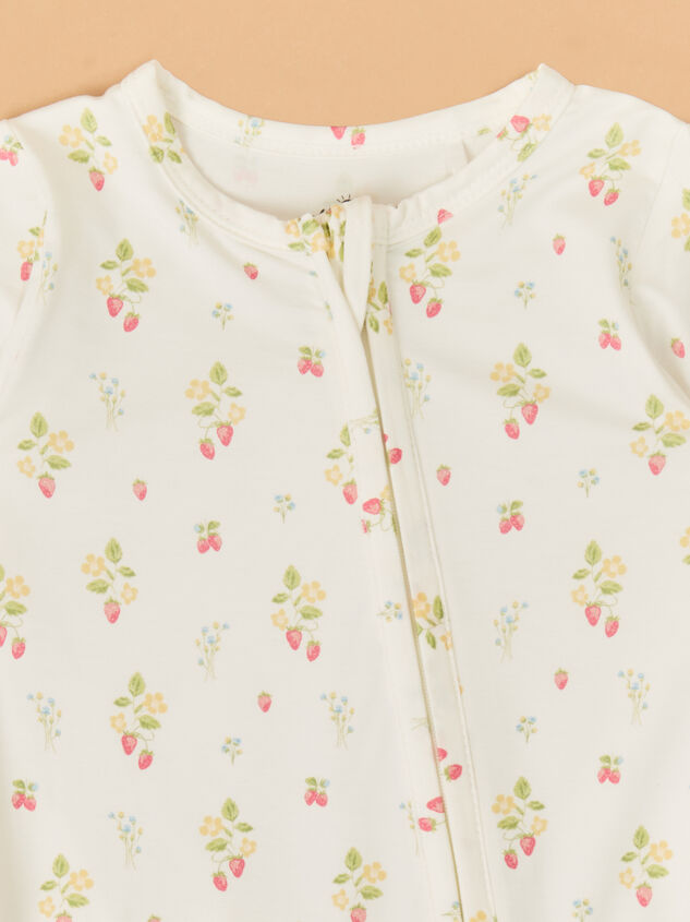 Sadie Strawberries Ruffle Footie Detail 3 - ALTAR'D STATE KIDS