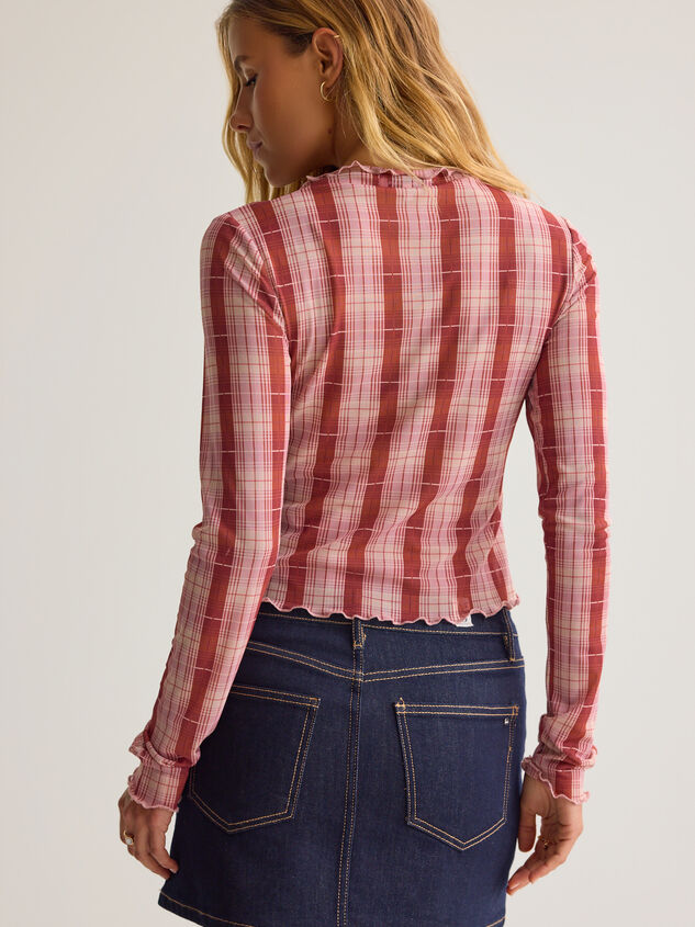 Darcy Mesh Plaid Top Detail 5 - AS Kids
