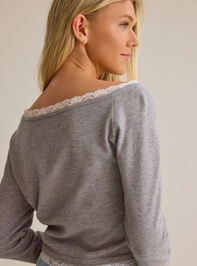 Karsyn Lace Trim Sweater Detail 5 - AS Kids