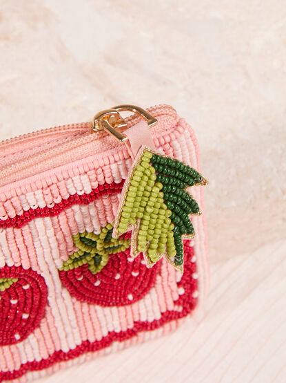 Strawberry Beaded Mini Pouch - AS Kids