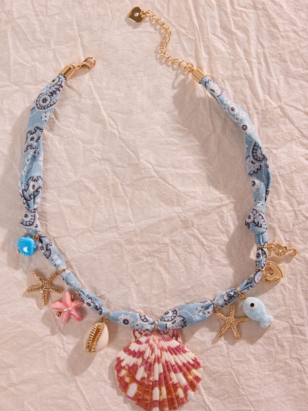 Bandana Shell Charm Necklace Detail 2 - ALTAR'D STATE KIDS