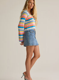 Kaiya Striped Open Weave Sweater Detail 3 - AS Kids
