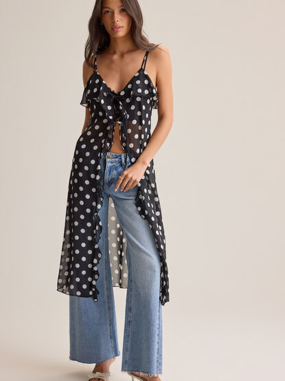 Cosette Tie Front Dot Kimono - AS Kids