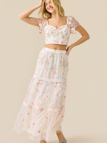 Ambrose Floral Embroidered Maxi Skirt - ALTAR'D STATE KIDS