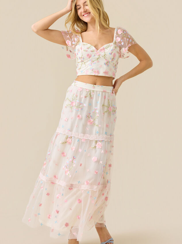 Ambrose Floral Embroidered Maxi Skirt - ALTAR'D STATE KIDS