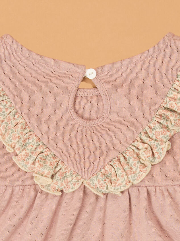 Kate Floral Pointelle Dress Detail 4 - AS Kids