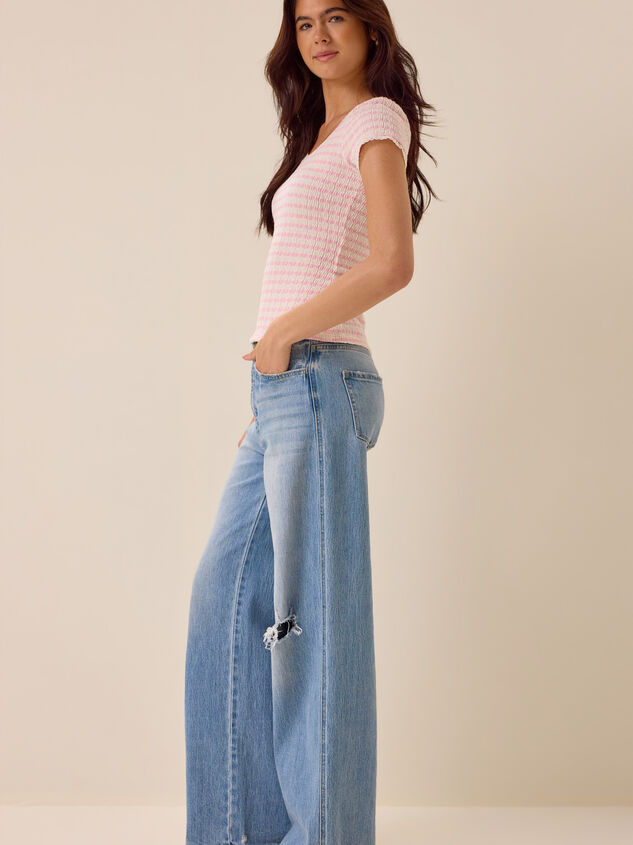 Shivani Striped Lace Trim Tee Detail 3 - AS Kids
