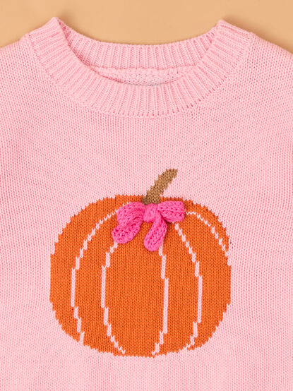 Hazel Pumpkin Sweater Bubble By Mudpie - AS Kids