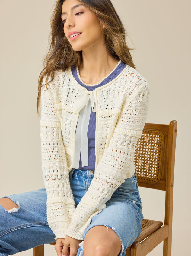 Elizabeth Pointelle Tie Front Top - ALTAR'D STATE KIDS