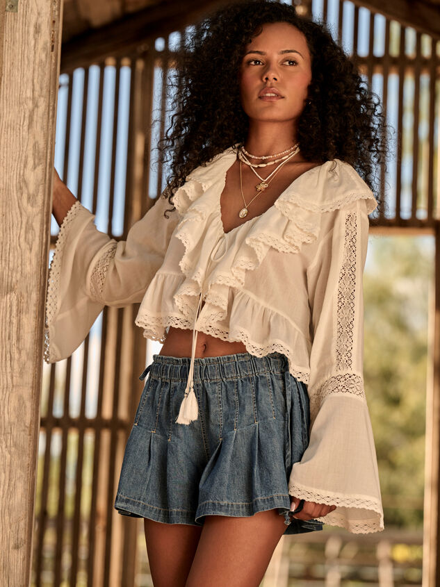 Darla Pleated Denim Shorts - ALTAR'D STATE KIDS