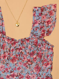 Ellie Floral Midi Dress & Necklace Detail 2 - AS Kids