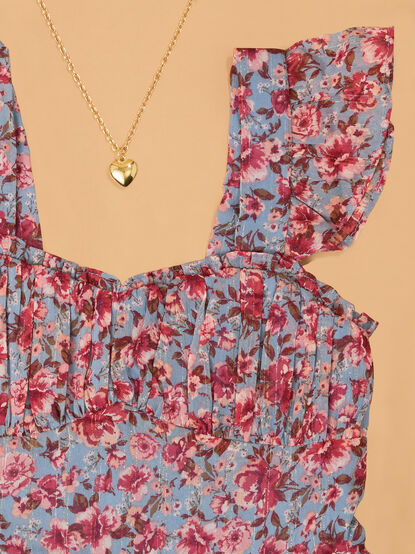 Ellie Floral Midi Dress & Necklace - AS Kids