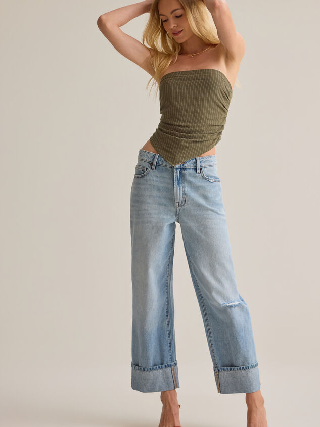 Augusta High Rise Roll Cuff Jeans Detail 6 - AS Kids