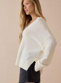 Eloise Oversized Pointelle Tunic Sweater Detail 3 - AS Kids