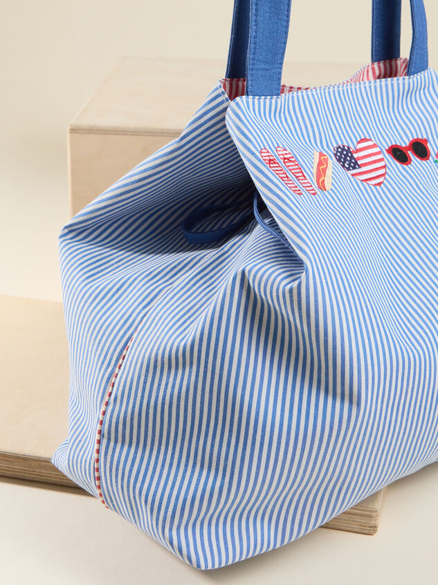 Americana Tie Up Tote Bag Detail 5 - AS Kids