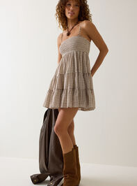 Macy Gingham Mini Dress Detail 4 - AS Kids
