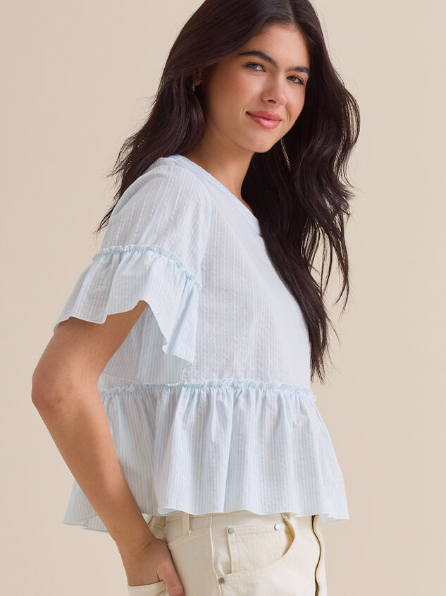 Calista Stripe Peplum Top Detail 3 - ALTAR'D STATE KIDS