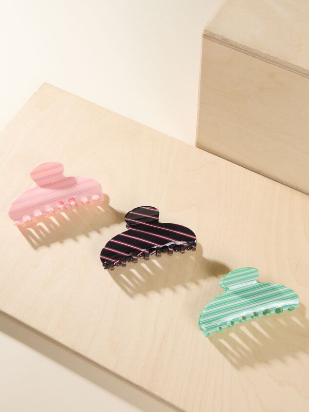 Pink Stripe Claw Clip Detail 3 - ALTAR'D STATE KIDS
