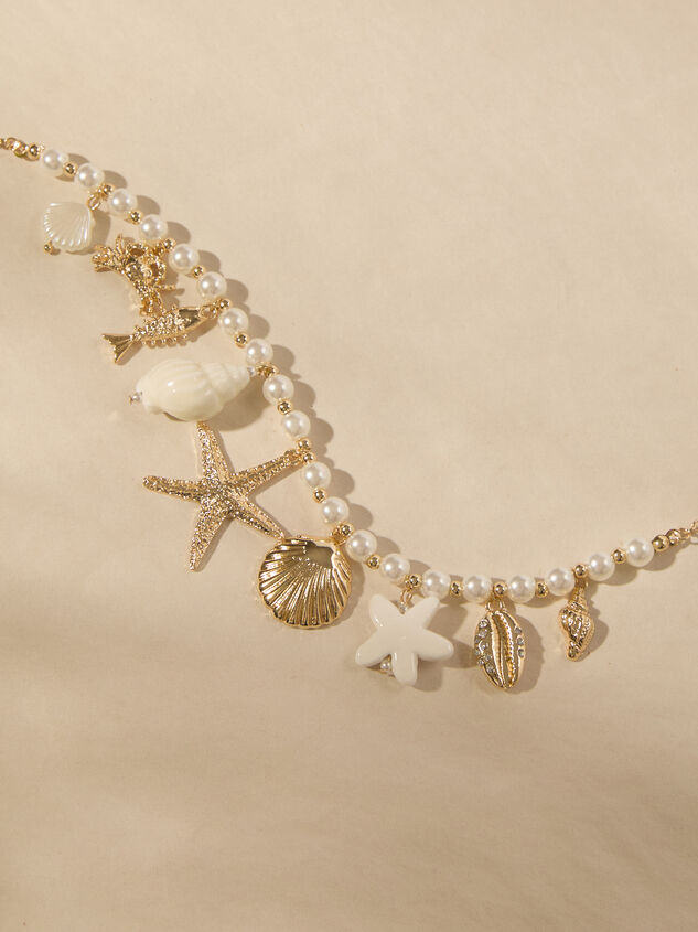 Isla Gold Pearl Charm Necklace Detail 2 - ALTAR'D STATE KIDS
