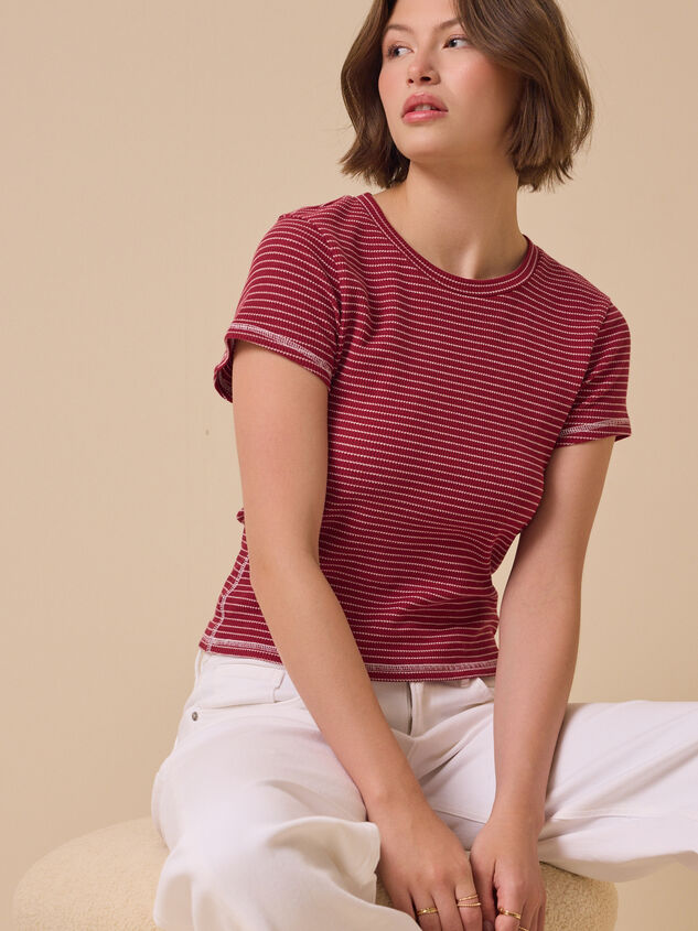 Campbell Stripe Crop Tee Detail 3 - ALTAR'D STATE KIDS