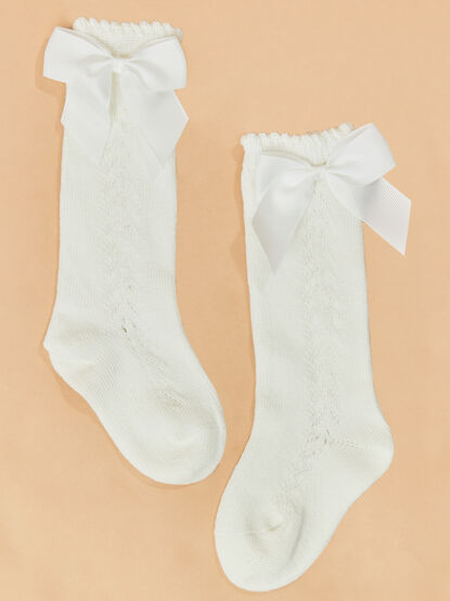 Lacey Pointelle Bow Socks - AS Kids