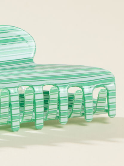 Green Horizontal Stripe Claw Clip - ALTAR'D STATE KIDS