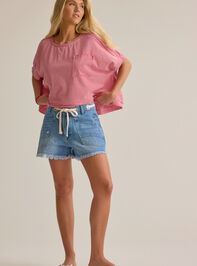 Abigail Stripe Cropped Tee Detail 2 - AS Kids