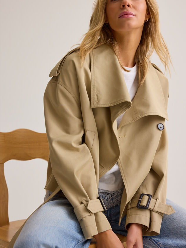 Elowen Cropped Trench Jacket Detail 6 - AS Kids