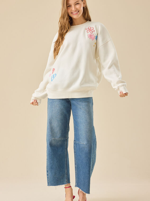 Make Heaven Crowded Graphic Sweatshirt Detail 3 - ALTAR'D STATE KIDS