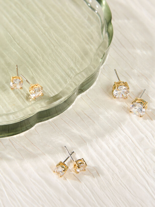 Aria 18K Gold Stud 3 Pack Earring Set - AS Kids