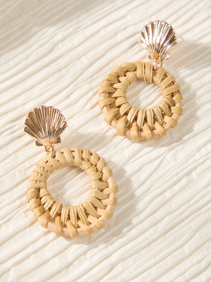 Marina Gold Shell Woven Earrings - ALTAR'D STATE KIDS