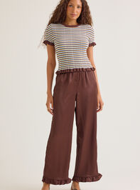 Camille Satin Ruffle Hem Pull-On Pants - AS Kids