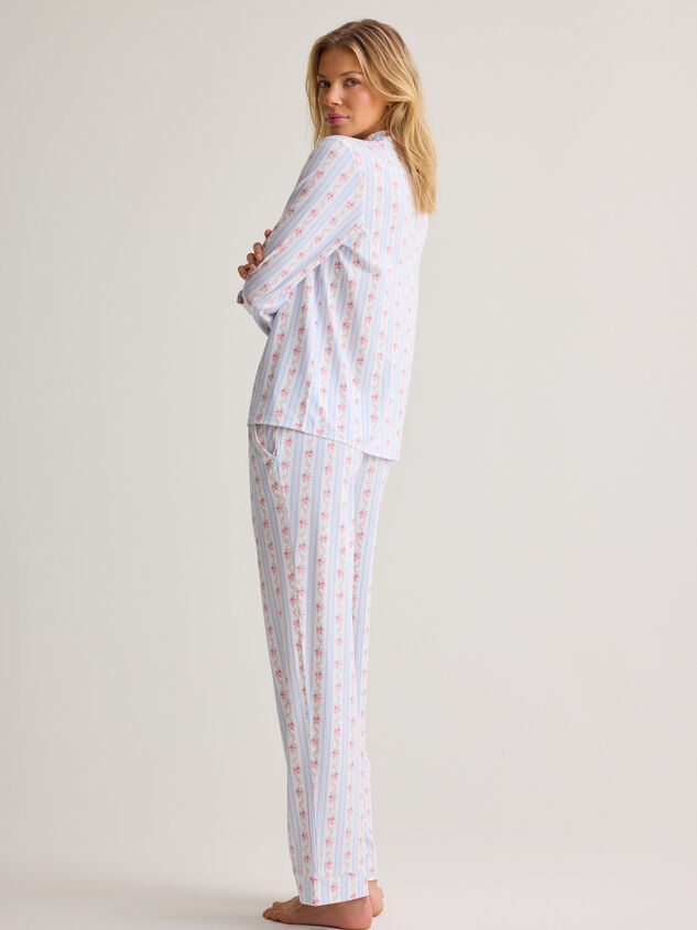 Anna Floral Striped Mama PJ Set Detail 5 - AS Kids