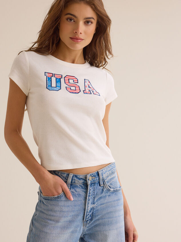 USA Patchwork Baby Tee Detail 4 - ALTAR'D STATE KIDS