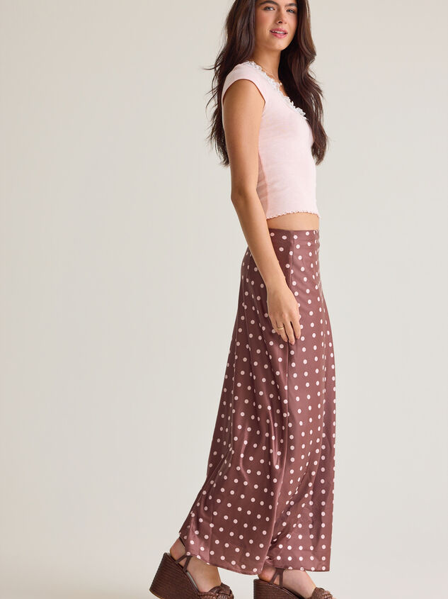 Rowan Polka Dot Satin Midi Skirt Detail 4 - AS Kids