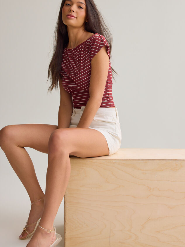 Ainsley Asymmetrical Striped Top Detail 5 - AS Kids