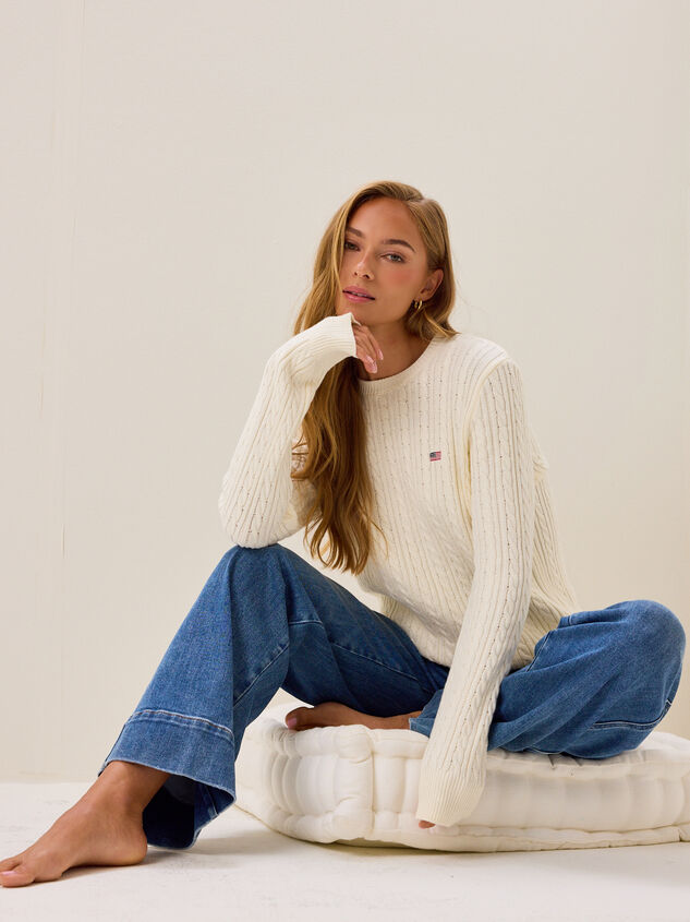 Sami American Flag Cable Knit Sweater - AS Kids