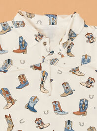 Buckaroo Boots Collared Romper Detail 2 - AS Kids