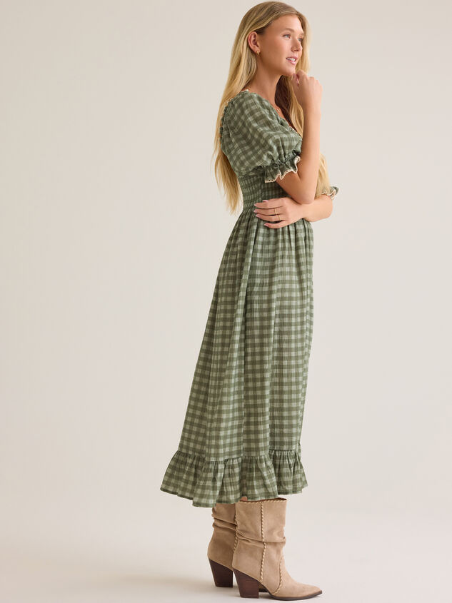 Haven Gingham Midi Mama Dress Detail 3 - AS Kids
